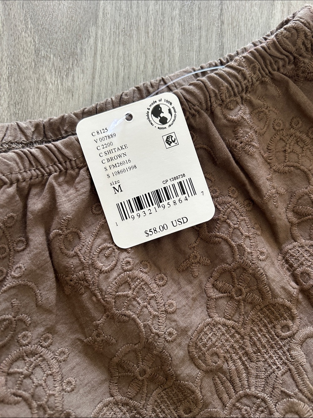 Free People High Waist Scalloped Lace Shorts - Brown - Picture 2 of 4